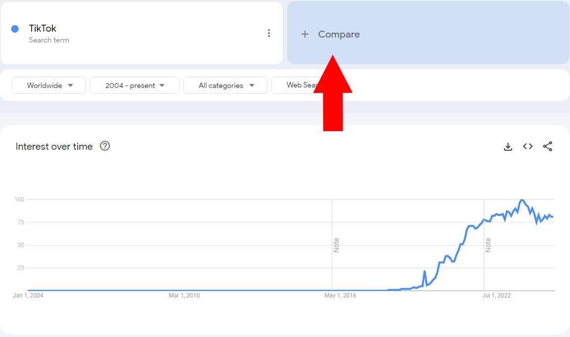 Tiktok Interest Over Time