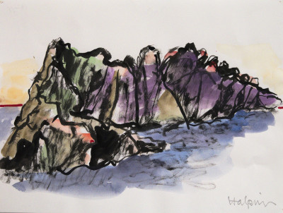 Sea Ranch Rock Shade, 1980 Ink and watercolor on paper