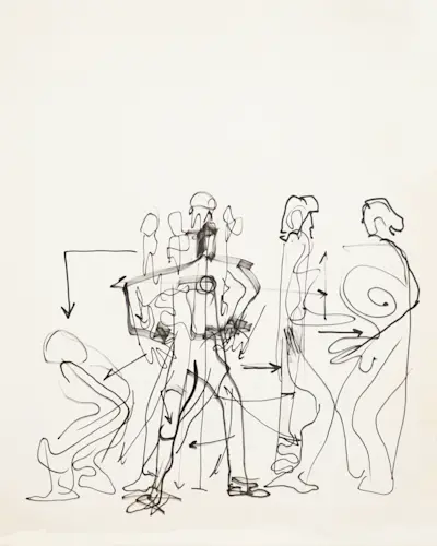 Movement Study, 1970 Marker on paper