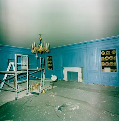 Vermeil Room During Restoration. Photo courtesy of John F. Kennedy Presidential Library and Museum.
