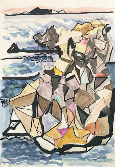 Sea Ranch Rock Study, 1980 Watercolor and graphite on paper