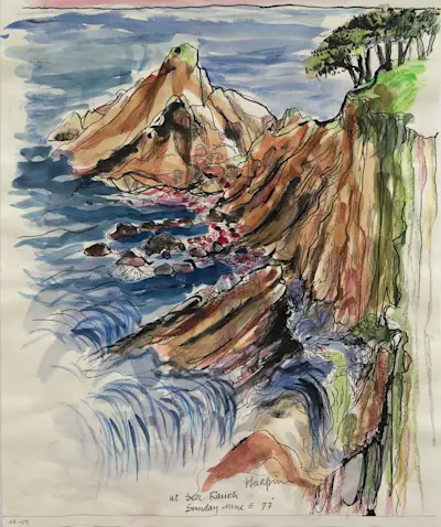 At Sea Ranch, Sunday June 5 ‘77, 1977 Photocopy, ink, and watercolor on paper