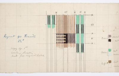 Sketch for moquette sample ‘Belsize’, Enid Marx, 1935