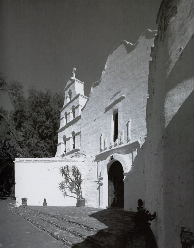 Exterior of Mission San Diego De Alcala which Gill had worked to restore. Courtesy of Gibbs Smith Books