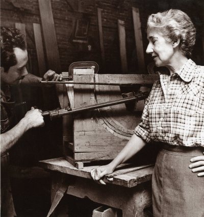 Clara and her chief of production in the workshop, circa 1951-1952