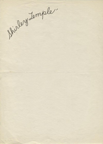 Shirley Temple's Stationery