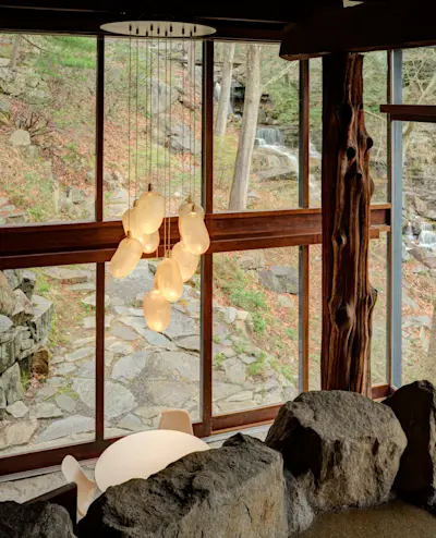 Installation view of "Formafantasma at Manitoga's Dragon Rock: Designing Nature" at Manitoga / The Russel Wright Design Center. Photo by Michael Biondo. Courtesy of Manitoga / Michael Biondo Photography.