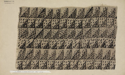 Printed dress fabric sample ‘Fishnet’, Enid Marx for Dunbar Hay Ltd., 1930s