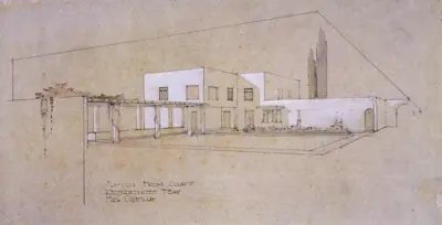 Rendering of Court Residence. Courtesy of Gibbs Smith Books.