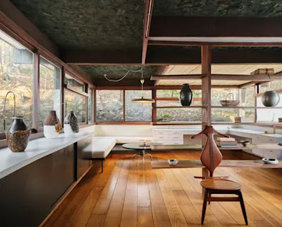 Installation view of "Formafantasma at Manitoga's Dragon Rock: Designing Nature" at Manitoga / The Russel Wright Design Center. Photo by Michael Biondo. Courtesy of Manitoga / Michael Biondo Photography.