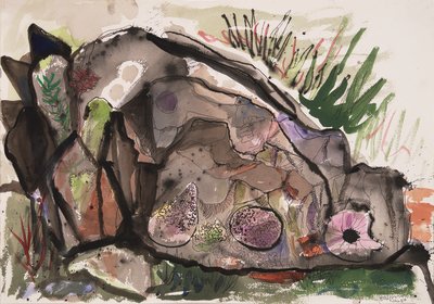 Rock Study, 1984 Watercolor and pen on paper