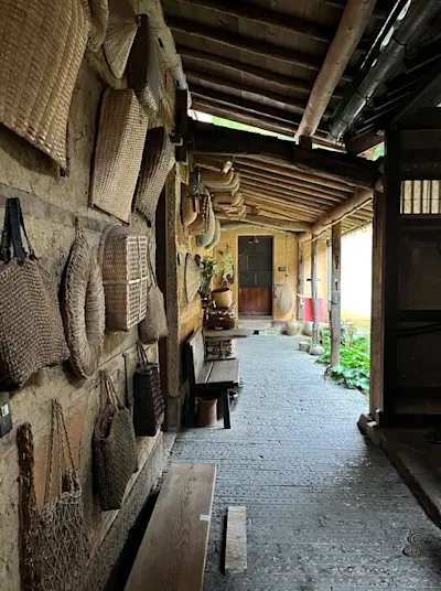 Basketry at the courtyard in Takyo Abeke