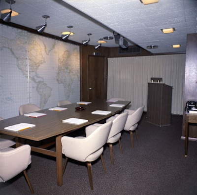 Situation Room. Photo courtesy of John F. Kennedy Presidential Library and Museum.