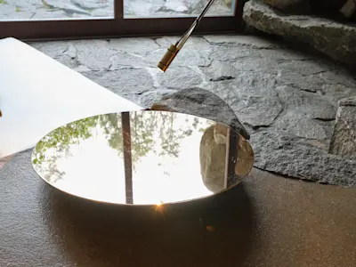 Installation view of "Formafantasma at Manitoga's Dragon Rock: Designing Nature" at Manitoga / The Russel Wright Design Center. Photo by Michael Biondo. Courtesy of Manitoga / Michael Biondo Photography.