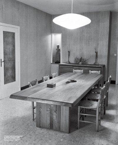 T14 table, R08 sideboard and chairs by Charlotte Perriand. c.1960