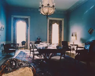 Treaty Room During Restoration. Photo courtesy of John F. Kennedy Presidential Library and Museum.