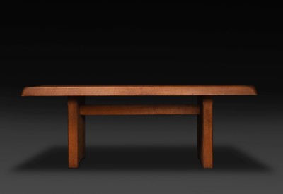 T14 table. elm, c. 1960 by Pierre Chapo