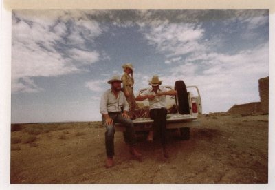 Donald Judd with Flavin Judd and Jamie Dearing. Photo 1975.