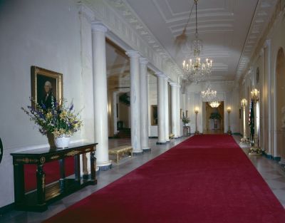 Cross Hall. Photo courtesy of John F. Kennedy Presidential Library and Museum.