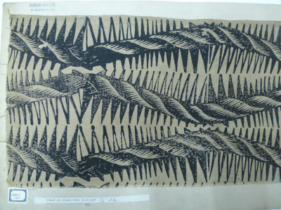 Printed dress fabric sample ‘Cabel’, Enid Marx for Dunbar Hay Ltd., 1930s