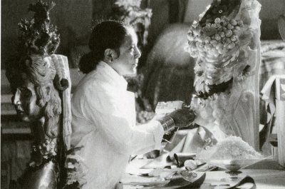 In her workshop at 24, Fauborg-Saint-Honoré, Paris, 1992