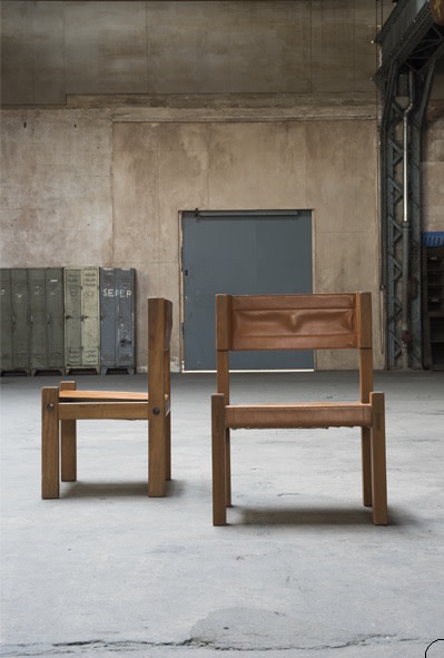 S371 Leather chair by Pierre Chapo