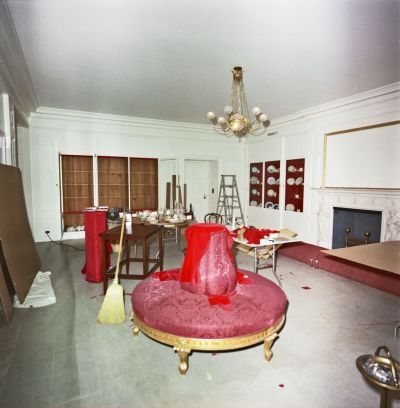 China Room During Restoration. Photo courtesy of John F. Kennedy Presidential Library and Museum.