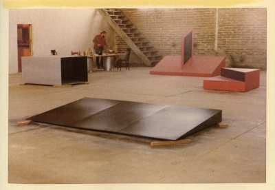 Donald Judd in south room. Photo 1975.