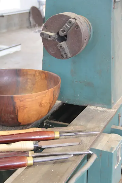 Wood turning machine.