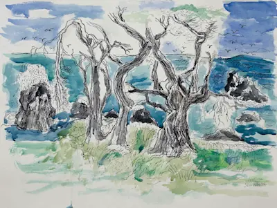 Sea Ranch, 2006 Ink, crayon, and watercolor on paper