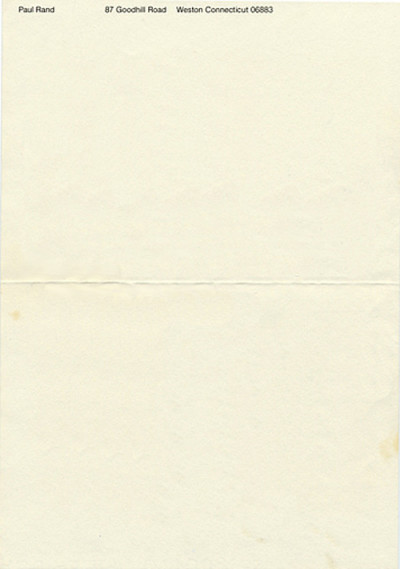 Stationery for Paul Rand