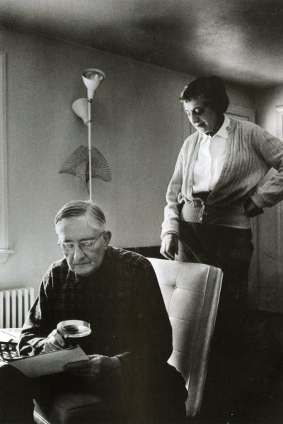 Josef and Anni Albers in their living room, 8 North Forest Circle, New Haven, CT, c. 1965
