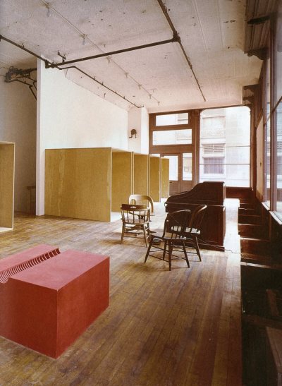 Temporary installation; untitled 1974 and untitled 1984. Photo ca. 1984.
