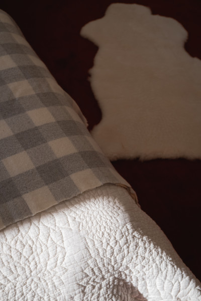 Marina Contro Hand Woven Blanket and Commune Sheep Shearling