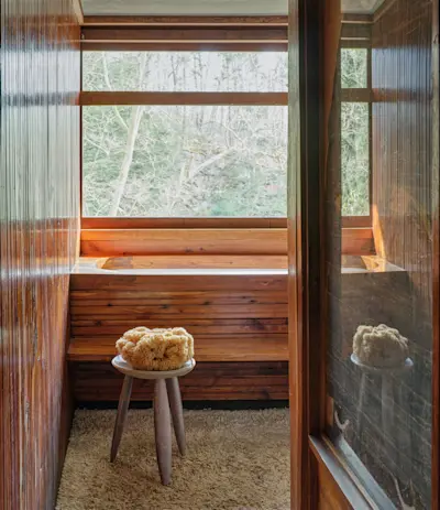 Installation view of "Formafantasma at Manitoga's Dragon Rock: Designing Nature" at Manitoga / The Russel Wright Design Center. Photo by Michael Biondo. Courtesy of Manitoga / Michael Biondo Photography.