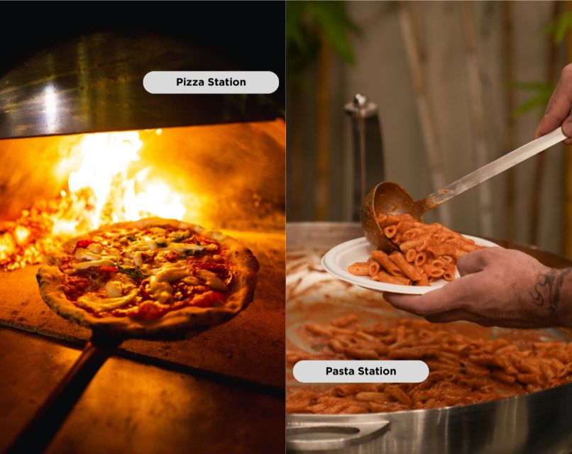 On-site Pizza Ovens & Pasta Stations