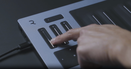 Onboard controls and sliding faders featured on Seaboard RISE 2