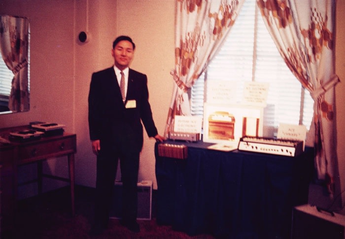 Young Ikutaro Kakehashi with Roland