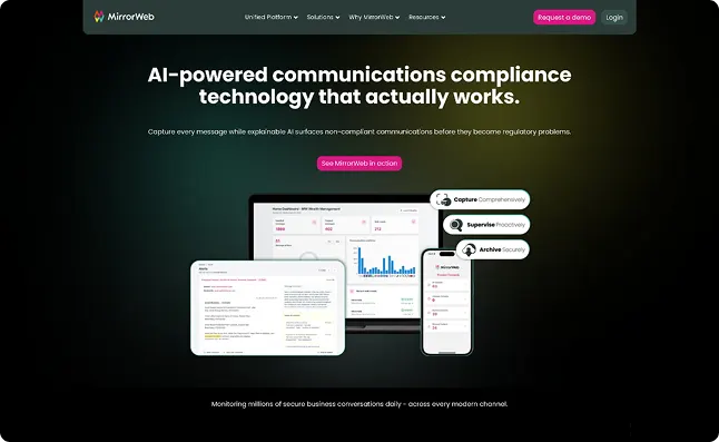 MirrorWeb Website Page 