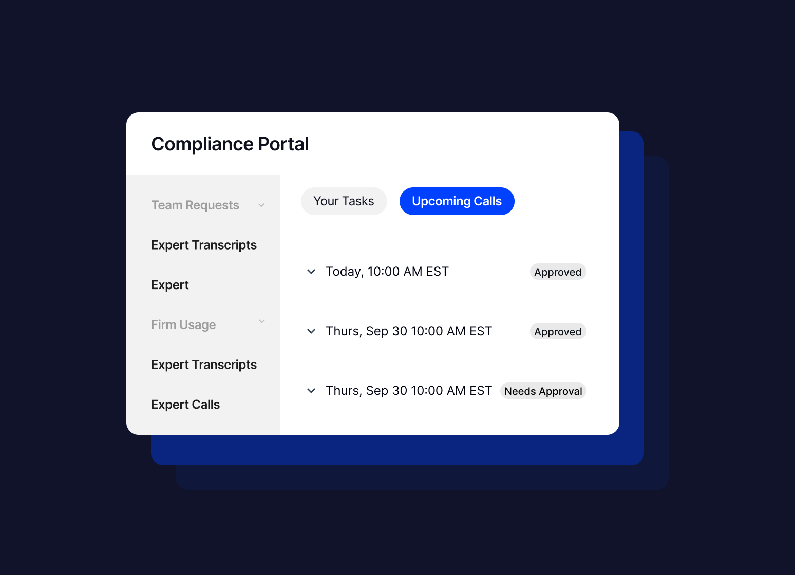 Compliance portal tasks