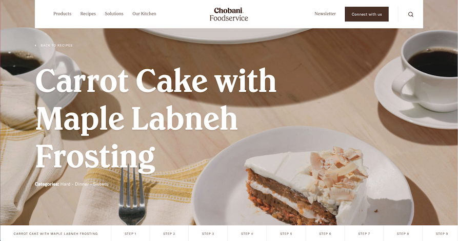 Chobani carrot cake with maple labneh frosting
