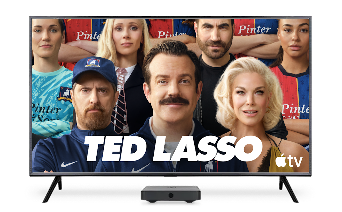 A TV featuring Ted Lasso AppleTV film.