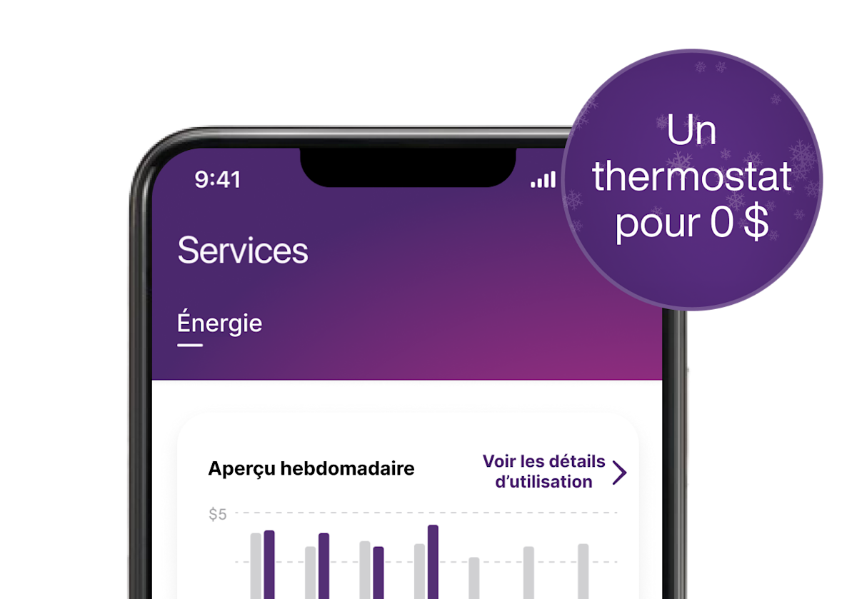 Un téléphone affiche les thermostats intelligents connectés à votre domicile via l'application.