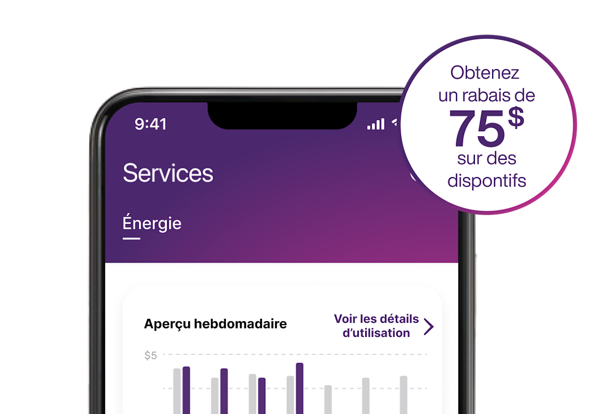 Un téléphone affiche les thermostats intelligents connectés à votre domicile via l'application.