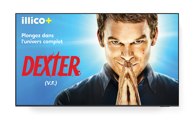 A promotional poster for 'Dexter" (V.F.)', on illico+.