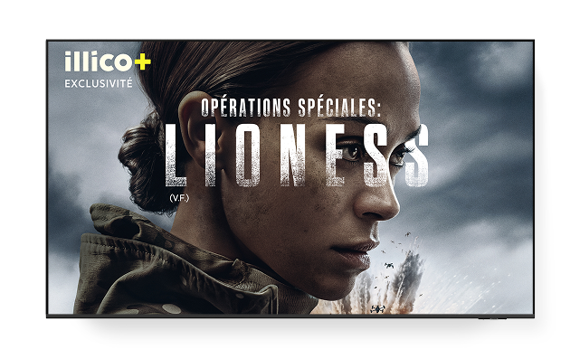 A promotional poster for 'Lioness" (V.F.)', on illico+.