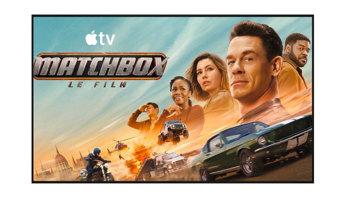 Un écran de télévision affichant du contenu en diffusion en continu, offert exclusivement sur Apple TV.