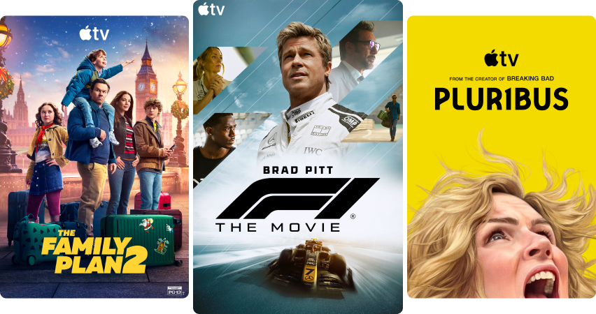 Posters for Apple TV films and series.