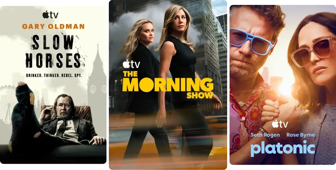 Posters for Apple TV films and series.