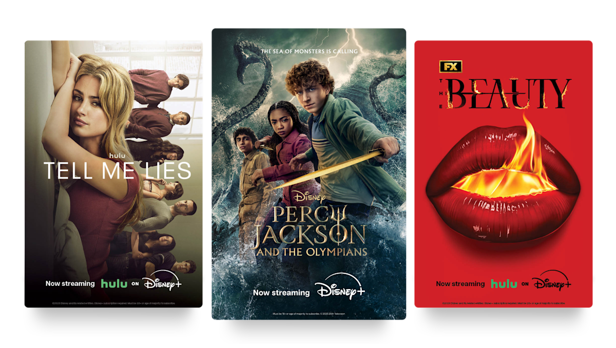 Three posters: Tell Me Lies, Percy Jackson and The Olympians, and The Beauty.
